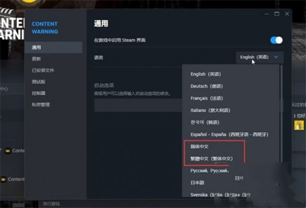 内容警告中文怎么设置-内容警告中文设置方法一览